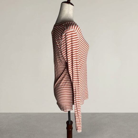 Anthropologie Pure + Good Striped‎ Henley Long Sleeve Top shirt soft small - Picture 6 of 6